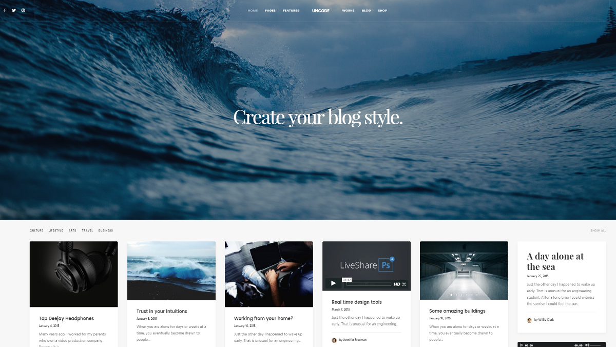 Uncode theme's Blog Masonry layout