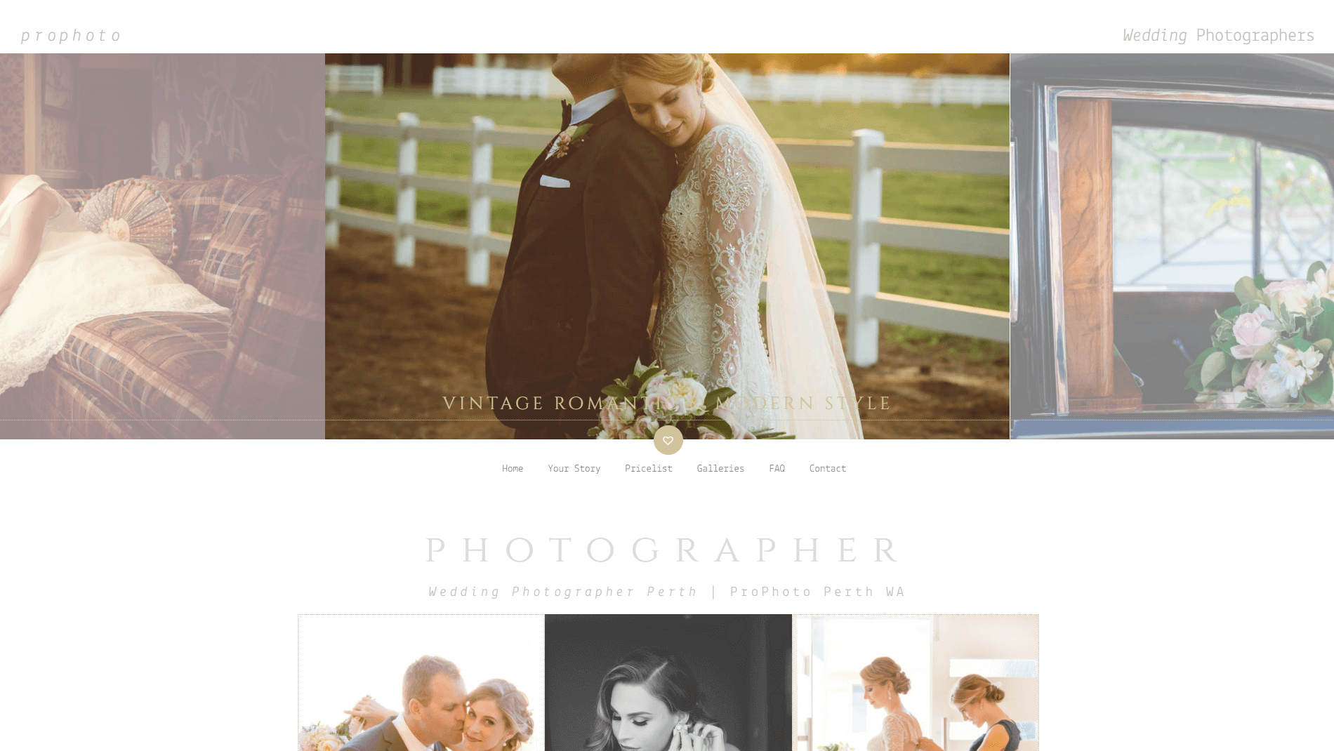 An Uncode wedding site with a custom header.