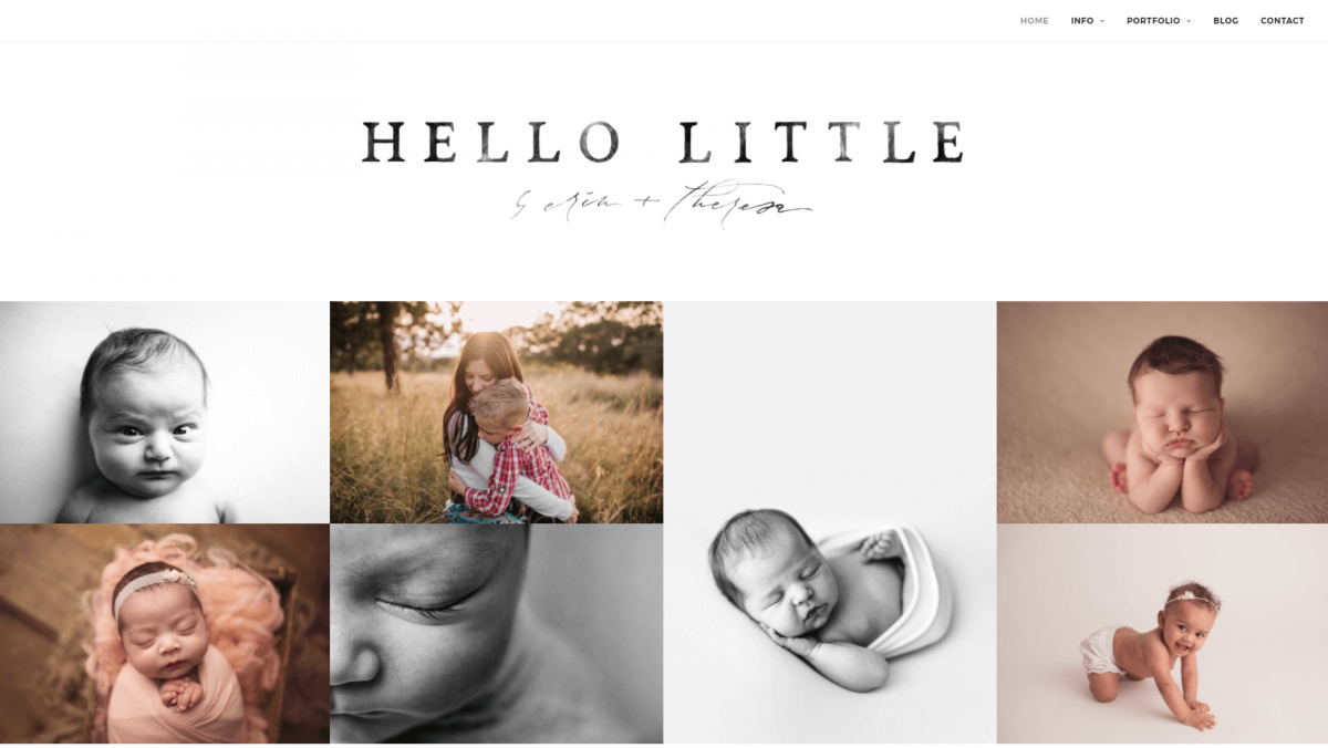 The Hello Little Studios photography website.