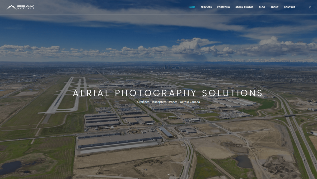 The Peak Aerials photography website.