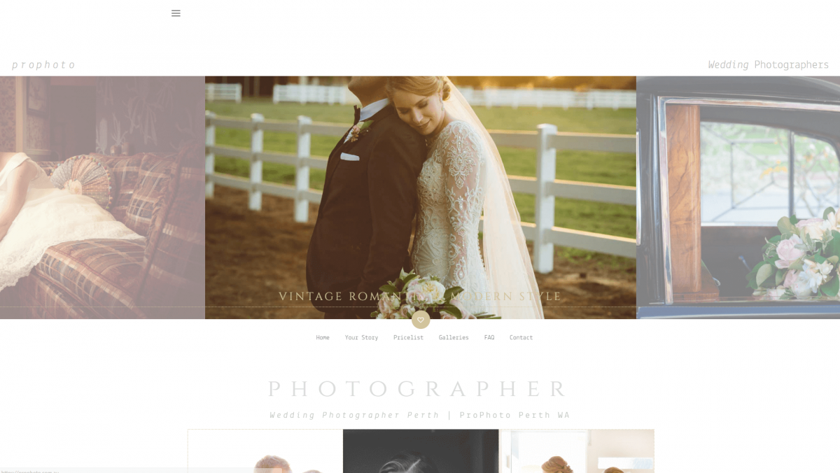 The Prophoto photography website.