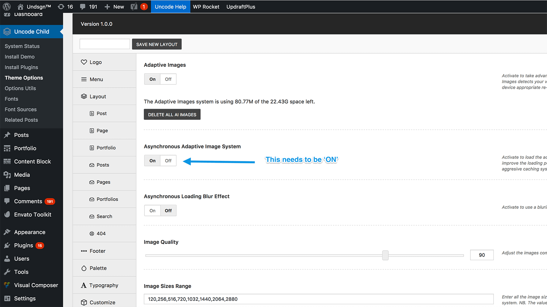 Configuring Uncode's settings.