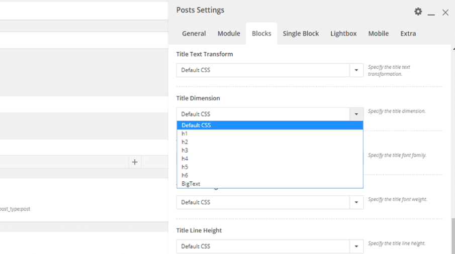 Your carousel's Block tab.