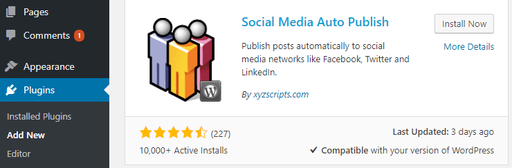 The Social Media Auto Publish plugin.