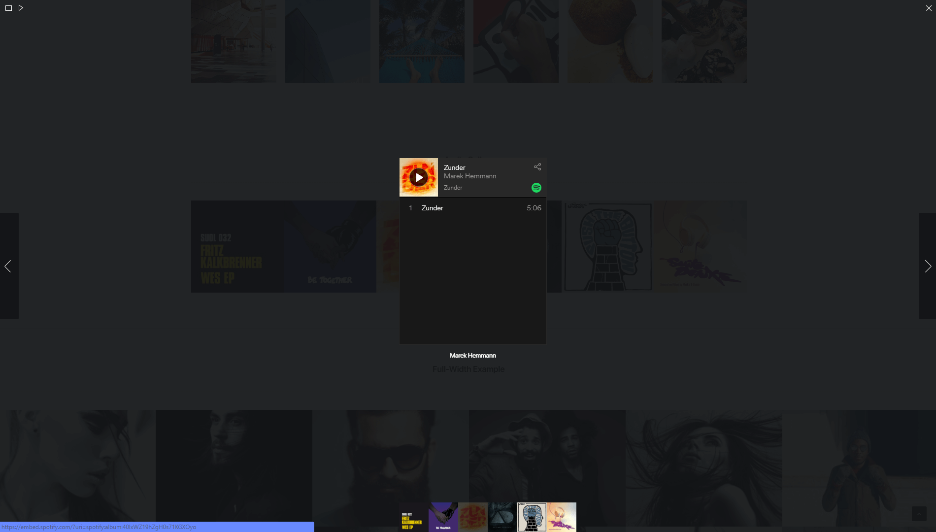 A Spotify lightbox.