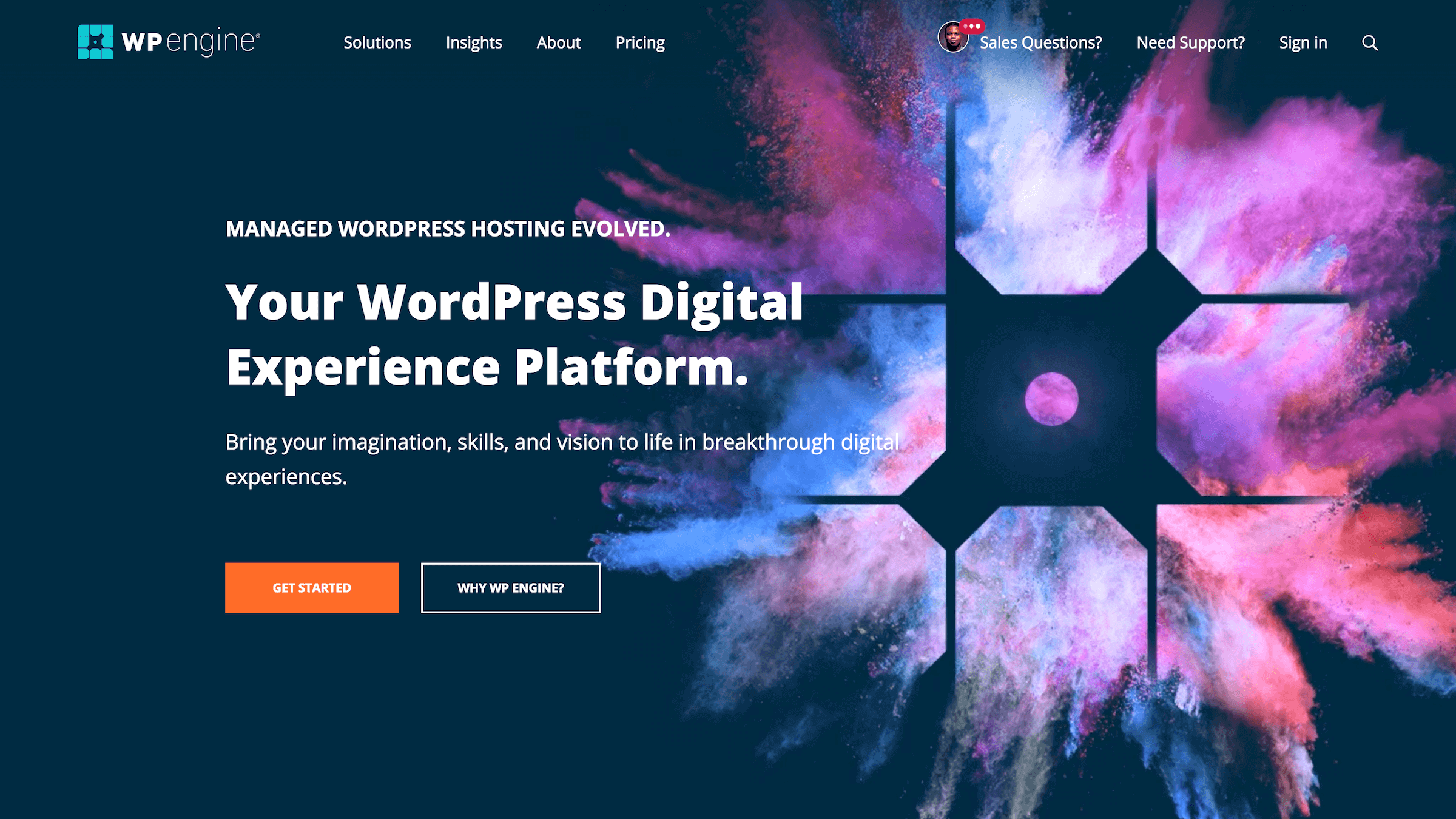 The WPEngine home page.