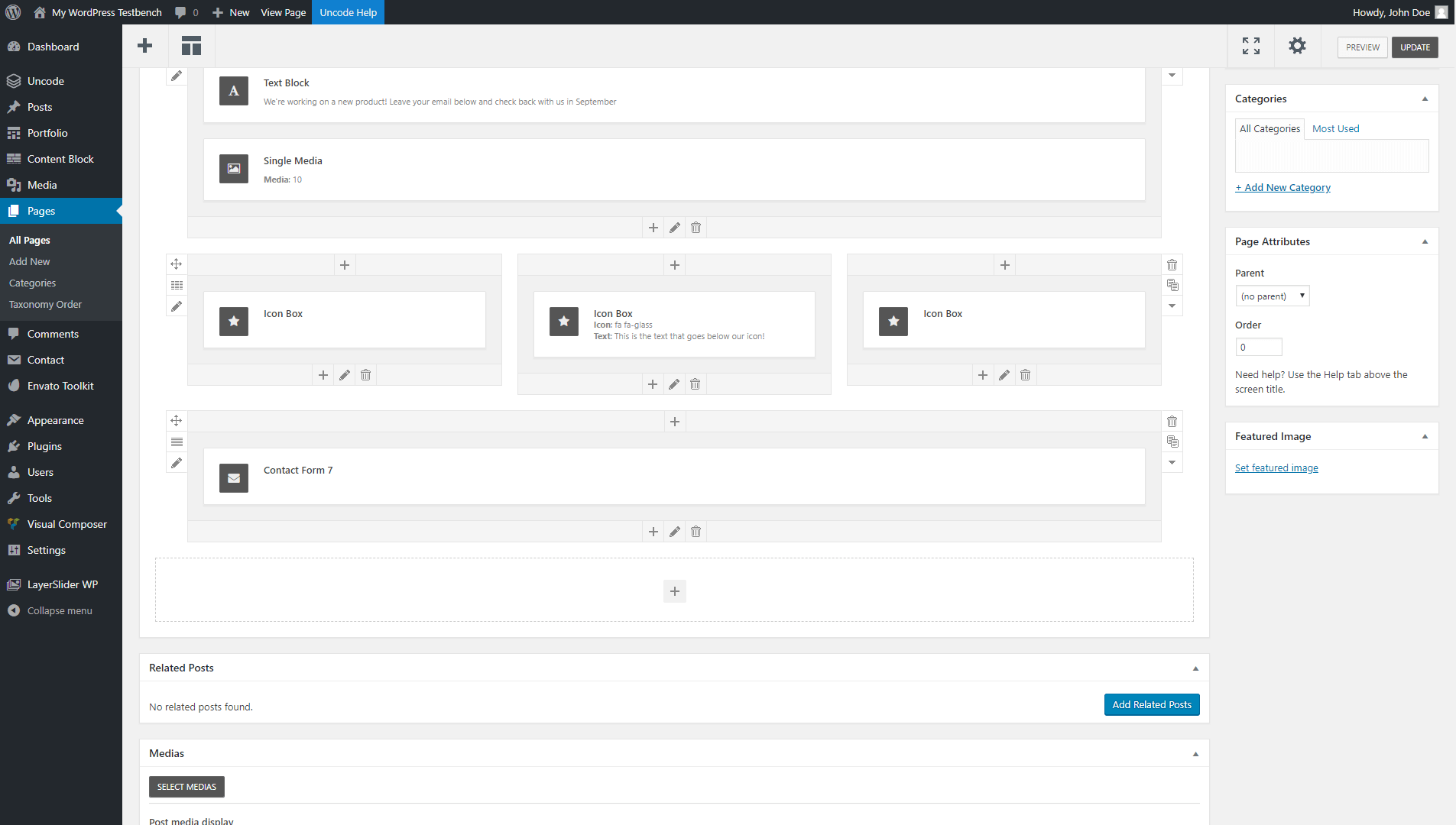 Adding a Contact Form 7 module.