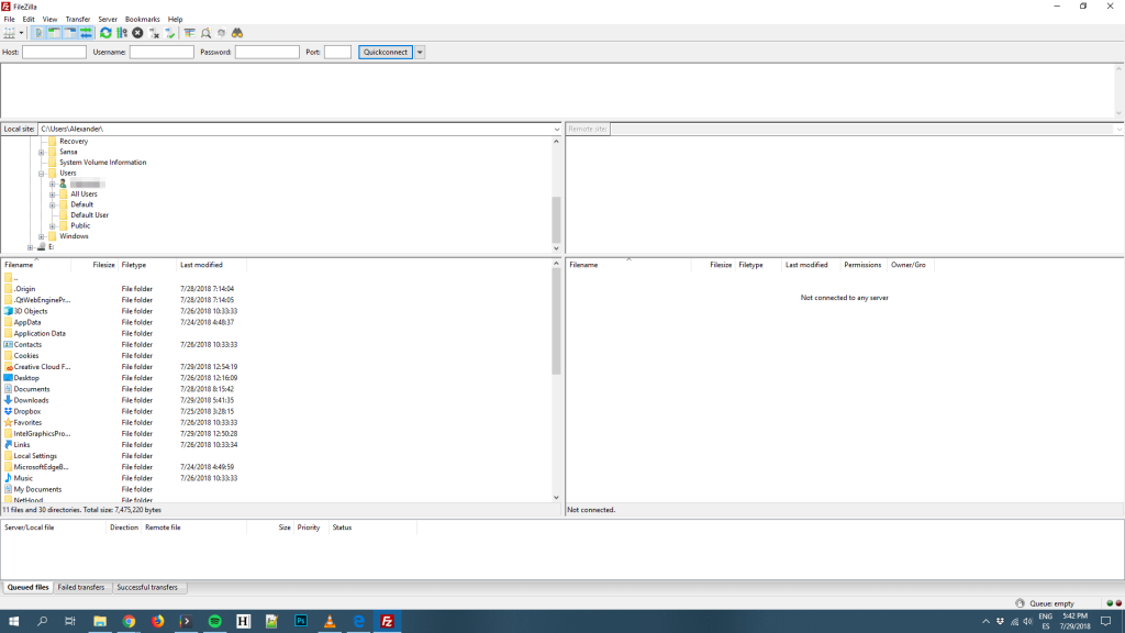 how to open your filezilla ftp client.