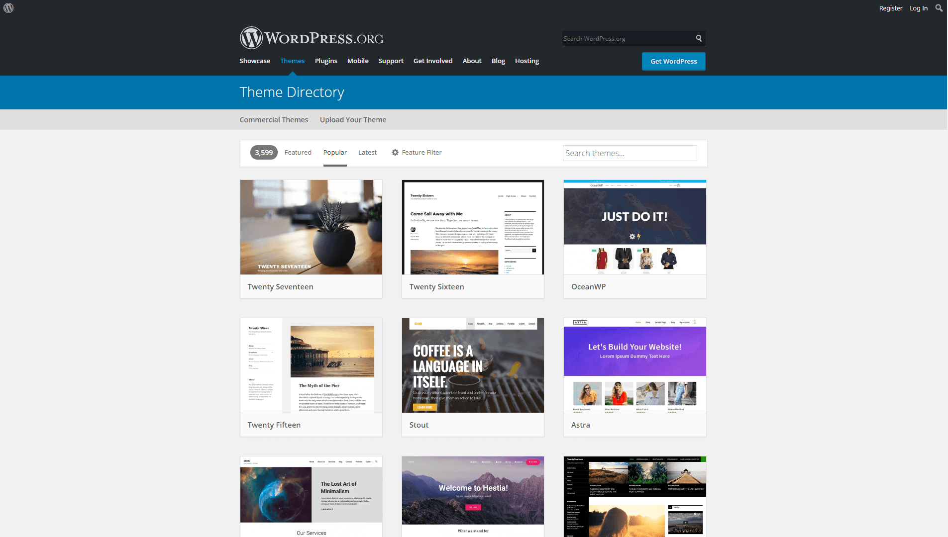 The WordPress.org theme repository.