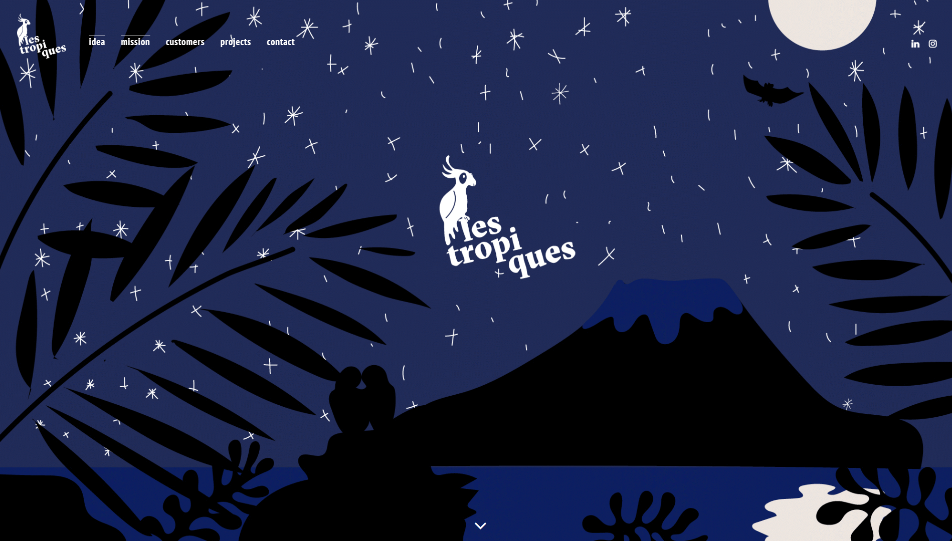 The Les Tropiques homepage.