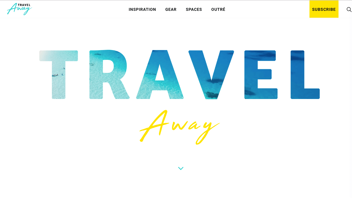 A subscribe button on the Home page of the Travel Away blog.